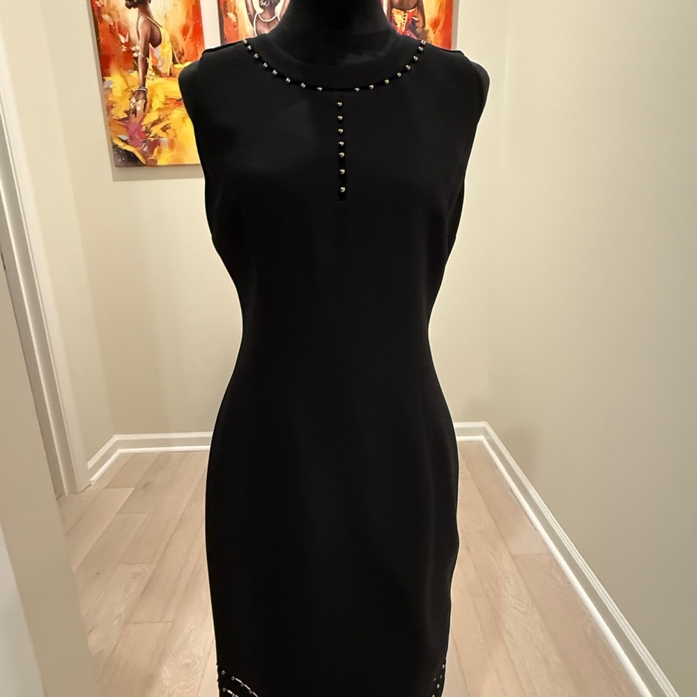 Elie Tahari Black Studded Sleeveless Dress – Size 6